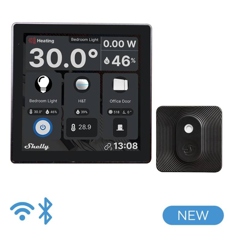 Shelly Wall Display Smart Control Panel with Temperature and Humidity Sensors