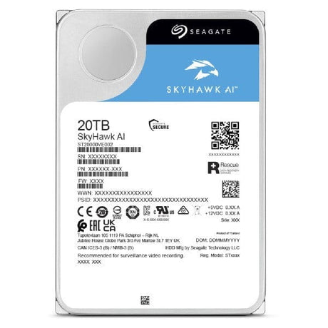 Seagate SkyHawk AI 3.5-inch 20TB Serial ATA III Internal Hard Drive ST20000VE003