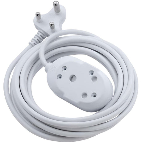 Switched 10m Basics Light Duty BTB Extension Cable 2 x 16A Socket - White SWD-70005-10-WT