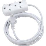 Switched 10m Basics Light Duty SBS Extension Cable 2 x 16A Socket - White SWD-70007-10-WT