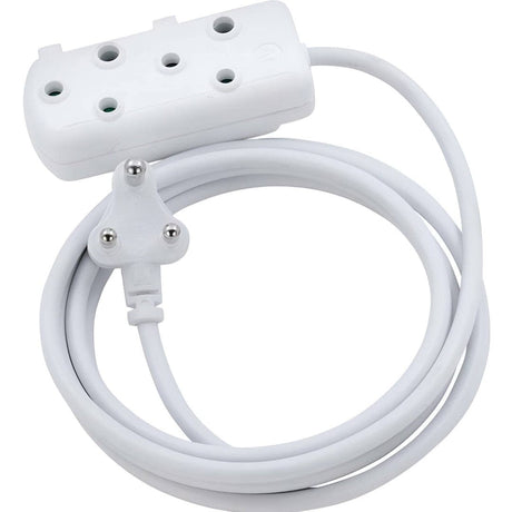 Switched 5m Basics Light Duty SBS Extension Cable 2 x 16A Socket - White SWD-70007-5-WT