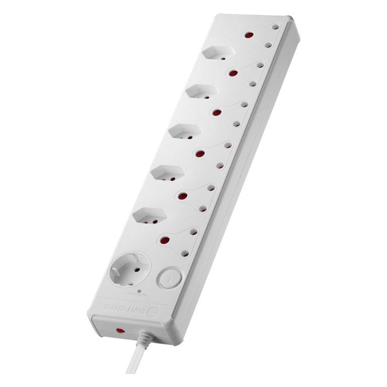 Switched 12-way Medium Surge Protection Multiplug with 0.5m Cord White SWD-75012-05-WT