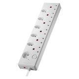 Switched 12-way Medium Surge Protection Multiplug with 0.5m Cord White SWD-75012-05-WT