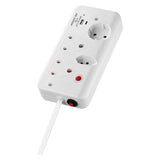 Switched 4-way Medium Surge Protection Multiplug with 0.5m Cord and 1x Type-C and 1x USB-A Charger SWD-75016-05-WT