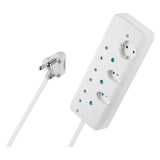 Switched Basic 6-way Multiplug with 0.5m Cord White SWD-75019-05-WT