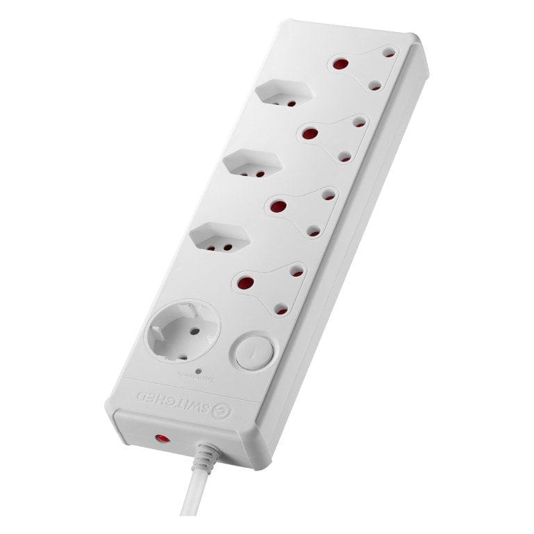 Switched 8-way Medium Surge Protection Multiplug with 0.5m Cord White SWD-7508-05-WT