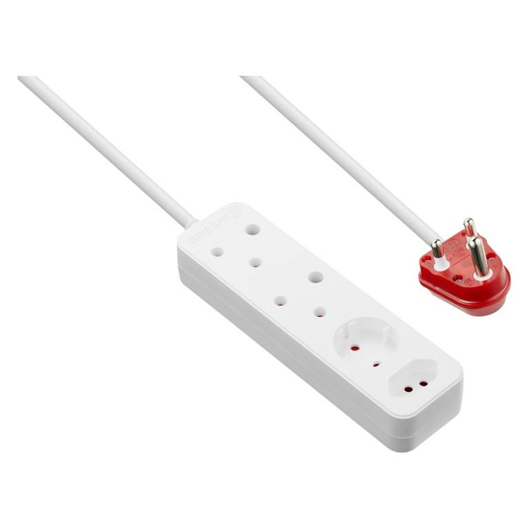 Switched 4-way High Surge Protection Multiplug with 3m Cord White SWD-8508-3