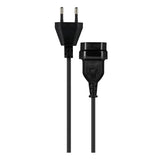 Switched Easy Cable 2m Extender 2-pin Euro to 2-pin Euro Socket Black SWD-8511-BK