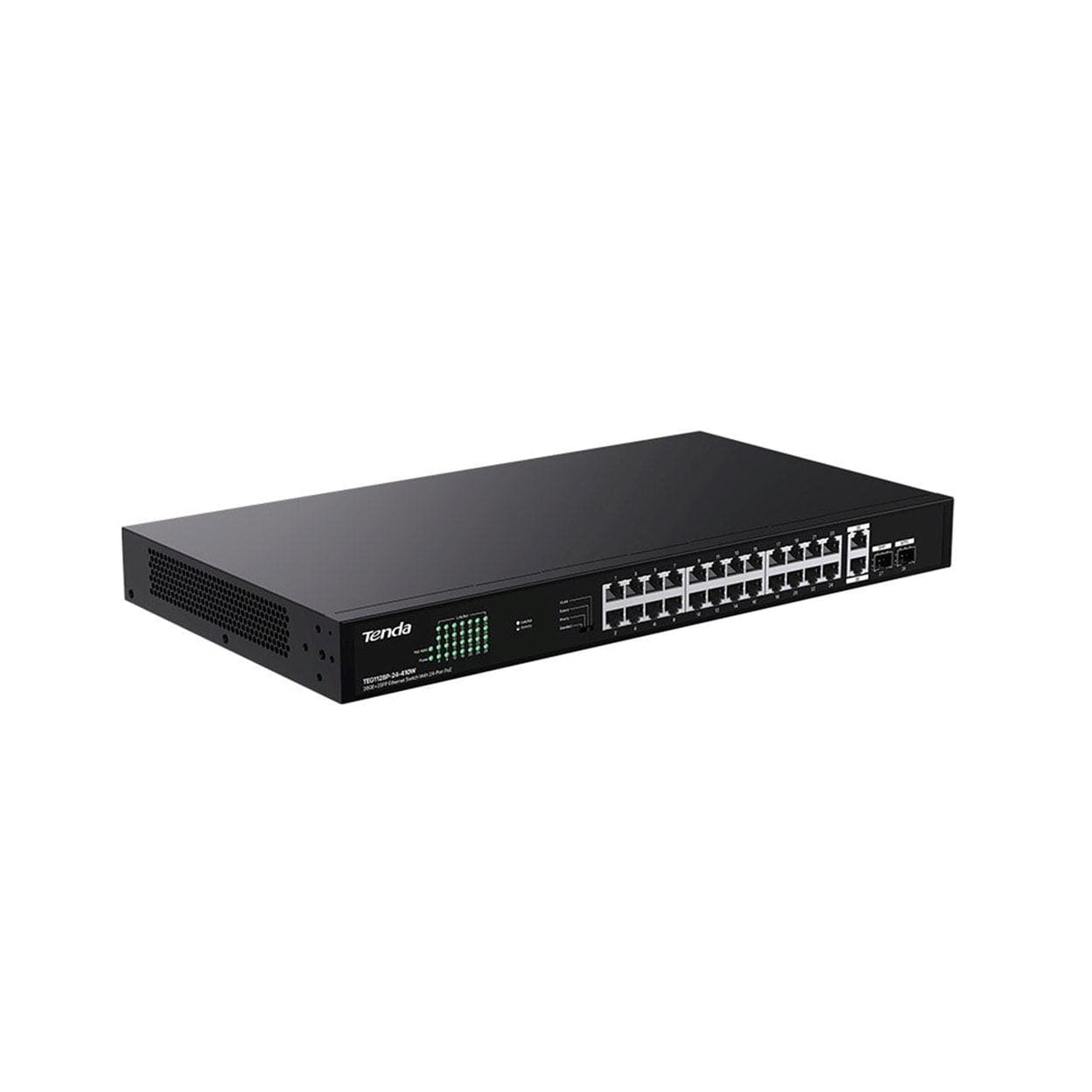 Tenda TEG1128P-24-410W 24-port GbE PoE Unmanaged Network Switch with 2x GbE and 2x SFP Ports