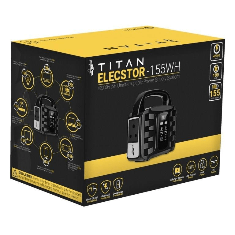 Titan Elecstor 100W 42000mAh 155WH Portable Power Station TIT-T101