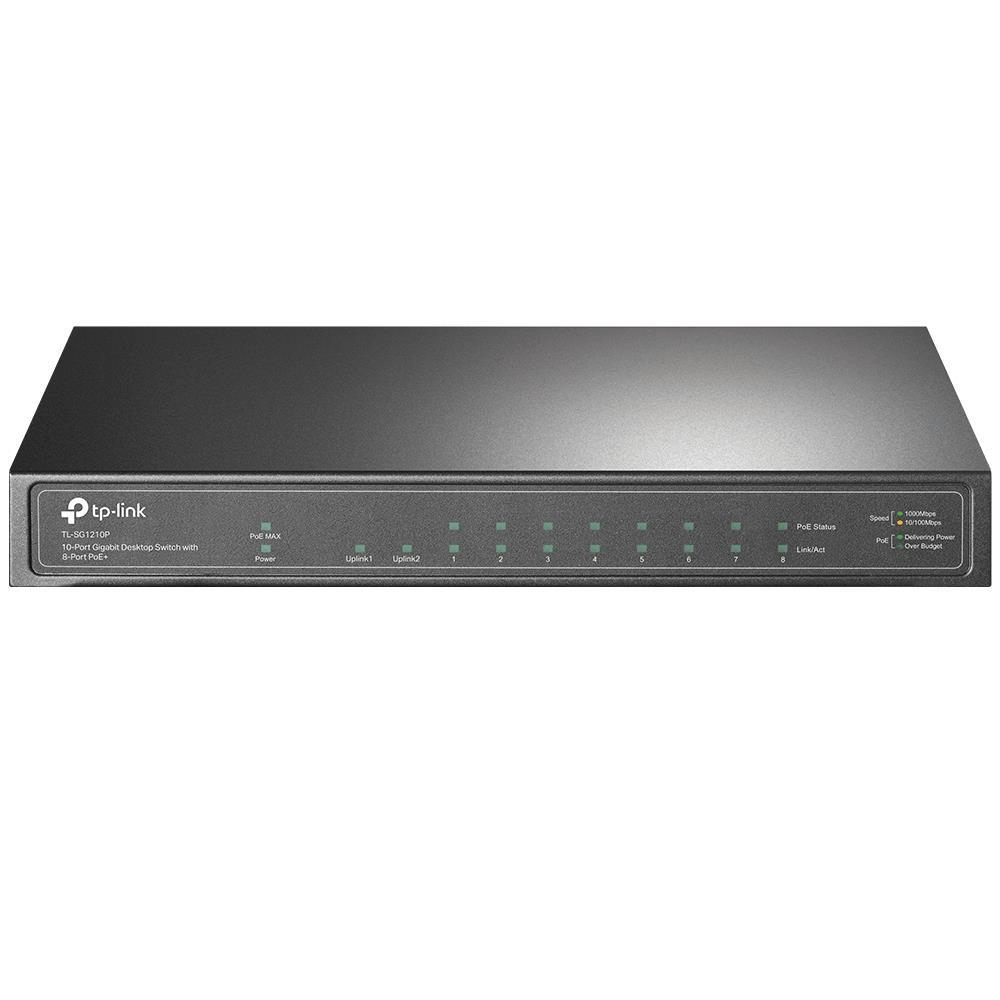 TP-Link TL-SG1210P 10-port Gigabit Desktop Switch with 8-port PoE+