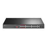 TP-Link TL-SL1226P 24-port PoE+ Fast Ethernet Unmanaged Switch with 2x Gigabit RJ45 and 2x combo Gigabit SFP ports