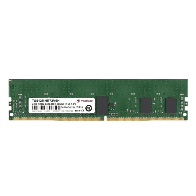 Transcend TS512MHR72V6H Memory Module 4GB 1 x 8GB DDR4 2666MHz ECC TS512MHR72V6H