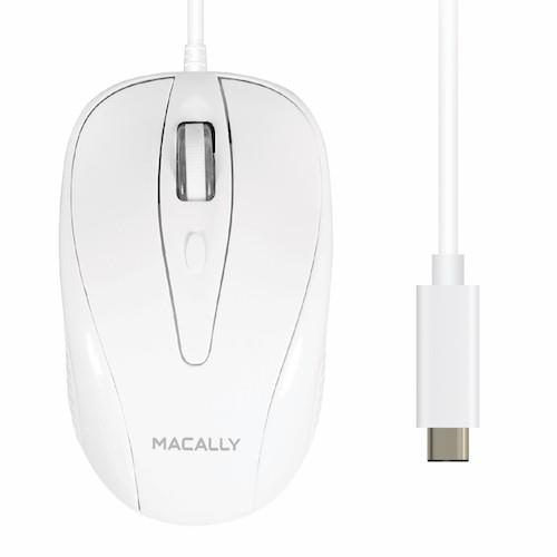 Macally Ambidextrous USB Type-C Optical 1000 DPI Mouse - White UCTURBO