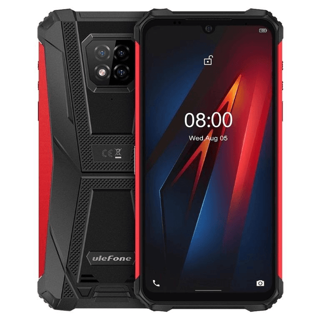 UleFone Armor 8 4G Rugged 6.1-inch Smartphone - MediaTek Helio P60 64GB ROM 4GB RAM Android 10 Red