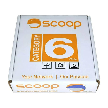 Scoop CAT6 CCA UTP Box Cable 100m White UTP-6100CW