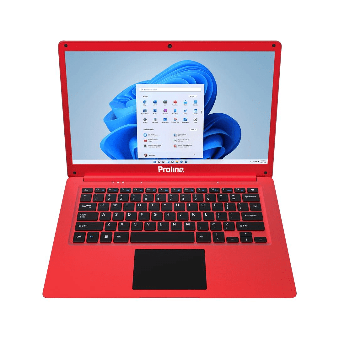 Proline Thinline V146GNR 14.1-inch HD Laptop - Intel Celeron N4020 256GB SSD 8GB RAM Win 11 Home Red