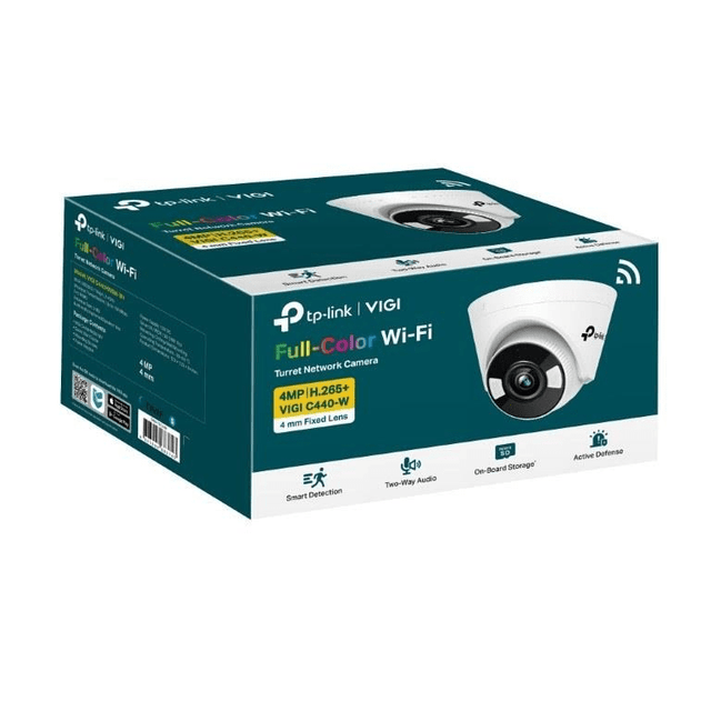 TP-Link VIGI C440-W 4MP 4mm Full-Color Wi-Fi Turret Network Camera