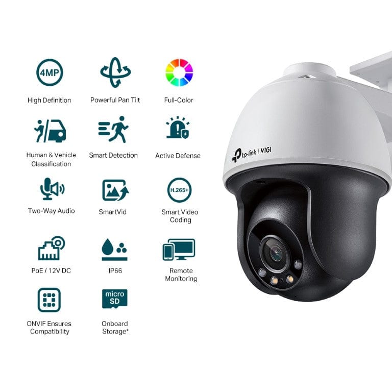 TP-Link VIGI C540 4MP 4mm Outdoor Full-Color Pan Tilt Network Camera