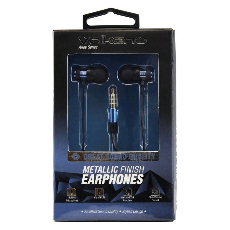 Volkano Alloy Series Metal Earphones Blue VK-1007-BL(V1)