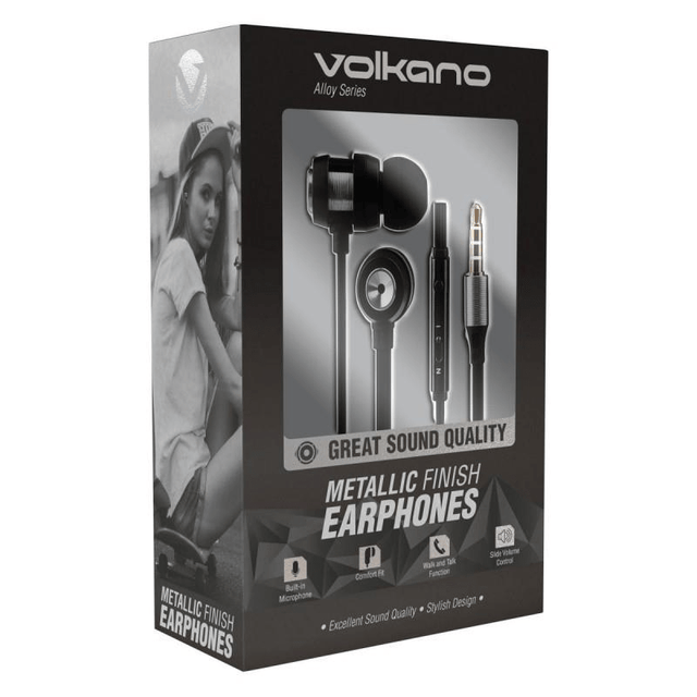 Volkano Alloy Series Earphones with Mic Silver VK-1007-SL(V1)