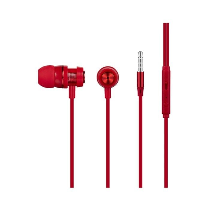 Volkano Alloy Series Earphones with Mic Solid Red VK-1007-SRD