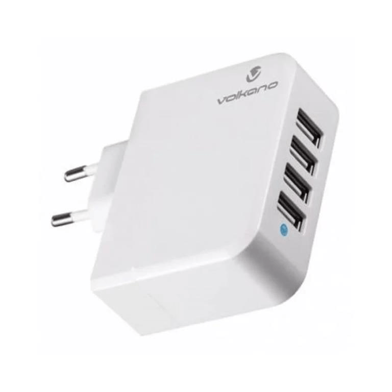 Volkano Quattro Series 4-port Smart USB Wall Charger VK-101-WT