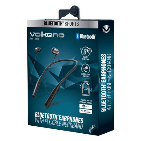 Volkano Aeon+ Series Sports Bluetooth Earphones with Neckband Black VK-1010-BK