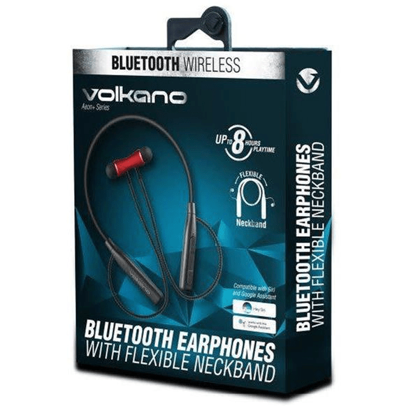 Volkano Aeon+ Series Sports Bluetooth Earphones with Neckband Red VK-1010-RD