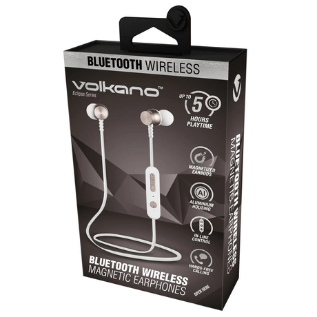 Volkano Eclipse Series Wireless Bluetooth Earphones White VK-1012-WT