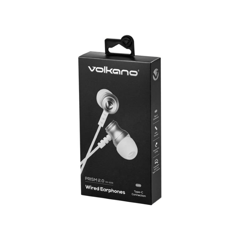 Volkano Prism 2.0 Series Type-C Wired Earphones White VK-1019-WT