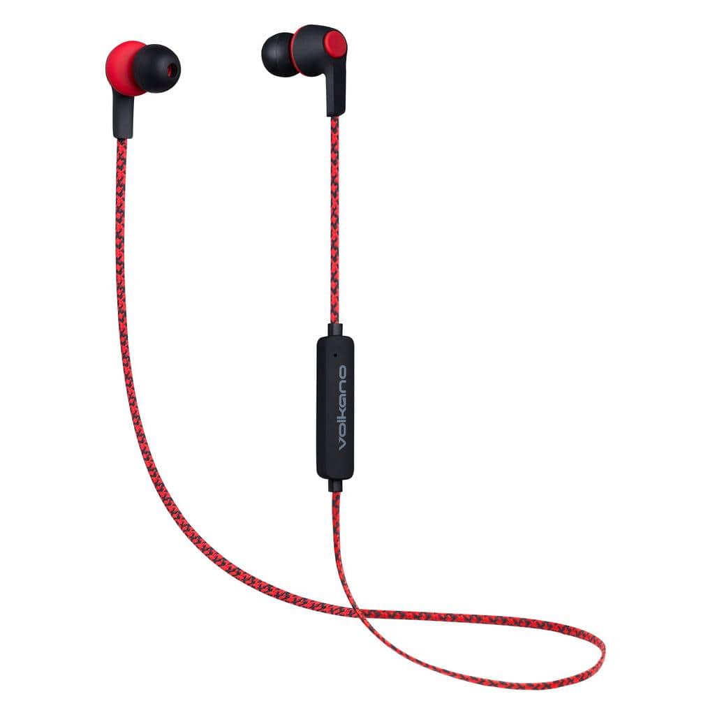 Volkano Moda Series Nylon Bluetooth Braided Earphones Red VK-1107-RD