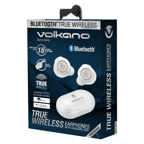 Volkano Taurus Series TWS Bluetooth Earphones White VK-1120-WT