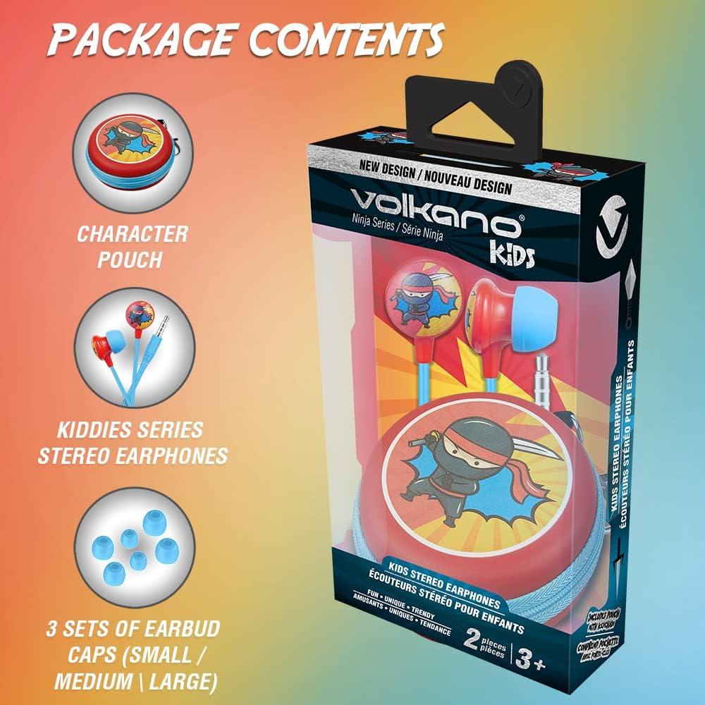 Volkano Kiddies Series Earphones with Keychain - Ninja VK-1150-NJ-CF