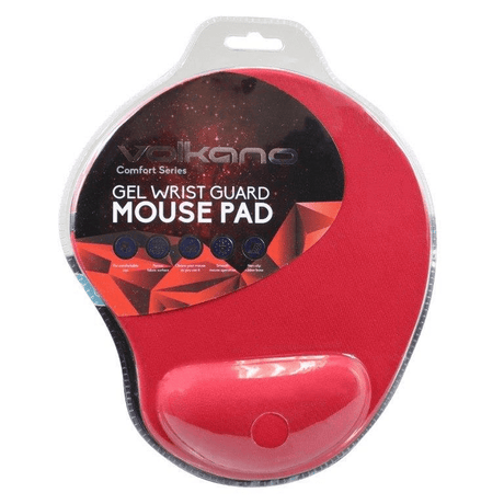 Volkano Comfort Series Gel Mousepad with Wristguard Red VK-20009-RD