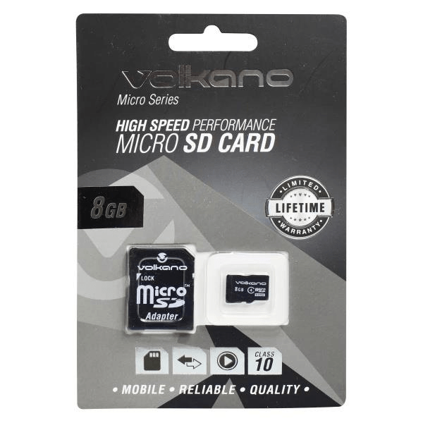 Volkano Micro Series 8GB Micro SD Card VK-20029-BK 