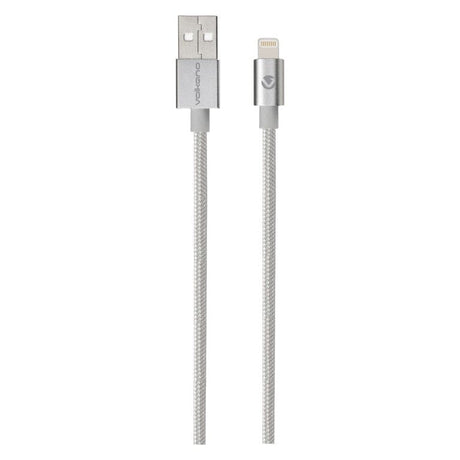 Volkano Strike Series 1.2m MFI Lightning Charge and Data Cable Silver VK-20052-SL