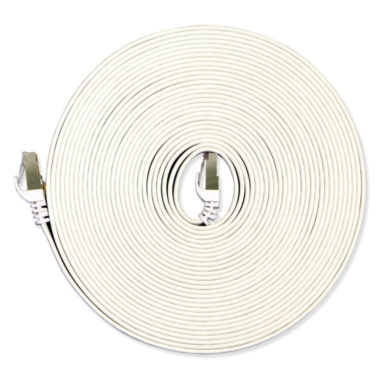 VolkanoX Giga Series 10m Cat 7 Ethernet Cable White with Gold Tips VK-20066-WT