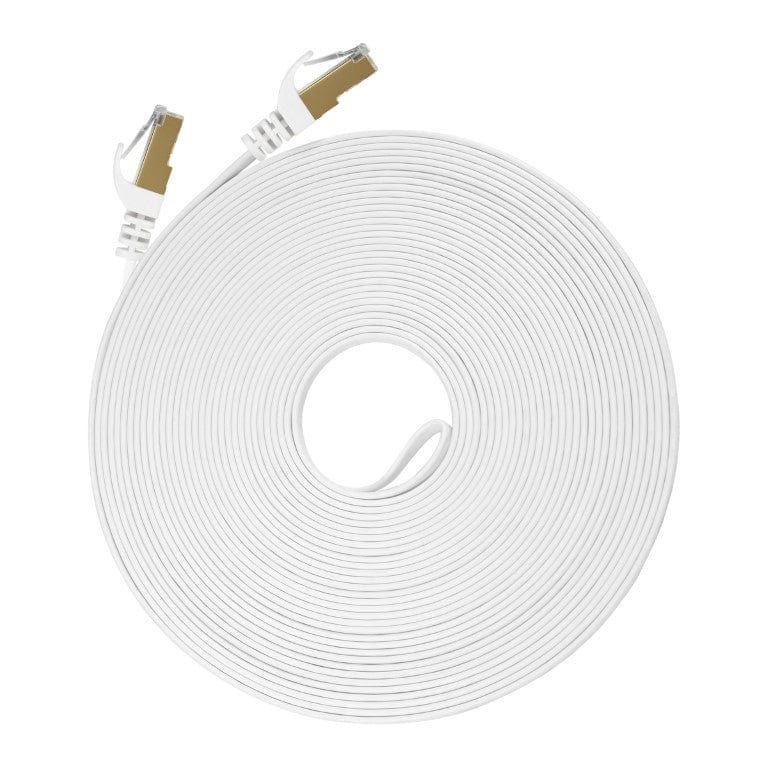 VolkanoX Giga Series 25m Cat 7 Ethernet Cable White with Gold Tips VK-20067-WT