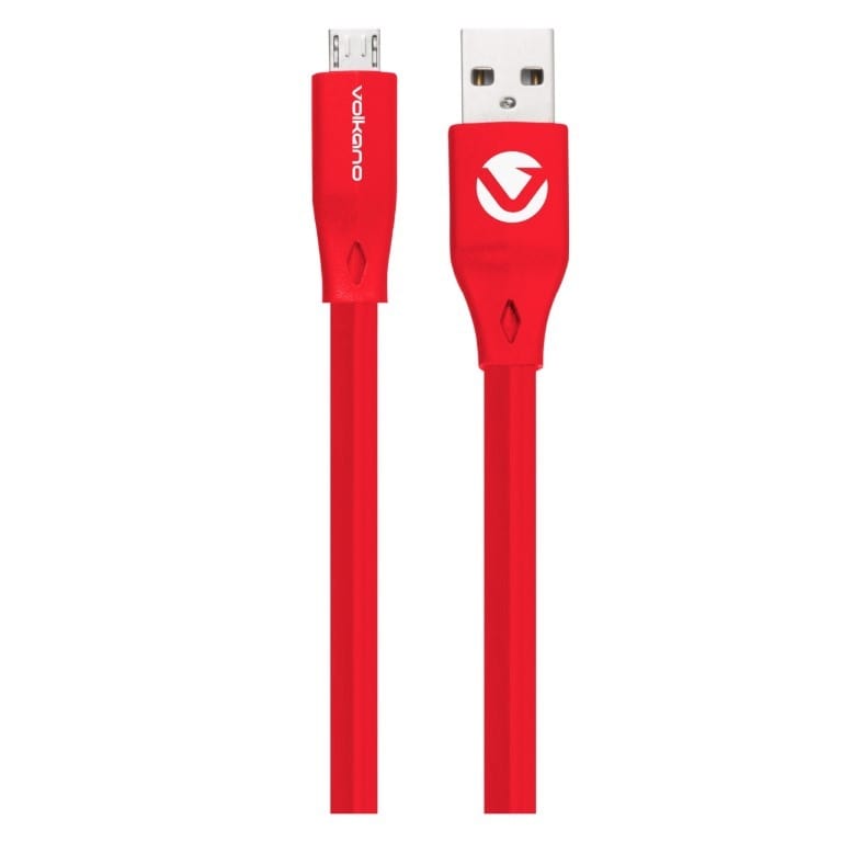 Volkano Slim Series 1.2m Micro USB Charge and Data Cable Red VK-20082-RD