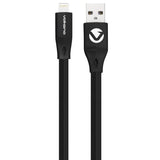 Volkano Slim Series 1.2m Flat PVC Lightning Charge and Data Cable Black VK-20084-BK