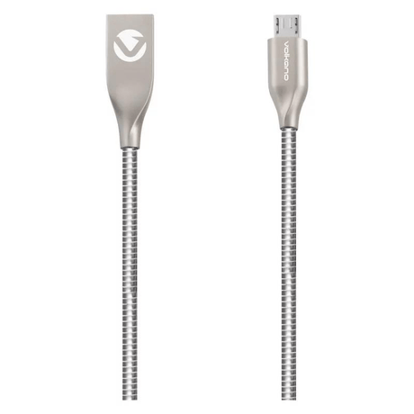 Volkano Iron Series Micro-USB Charge and Data Cable Silver VK-20092-SL