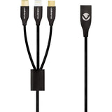 Volkano Iron Series 3-in-1 Charging Cable 1m Black VK-20096-BK