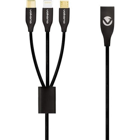 Volkano Iron Series 3-in-1 Charging Cable 1m Black VK-20096-BK