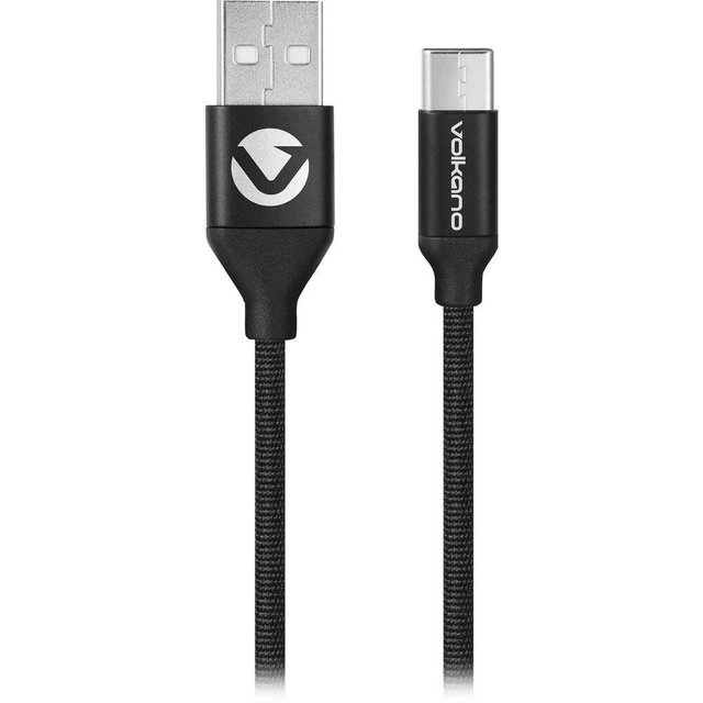 Volkano Weave Series 1.2m 60W Braided Type-C Cable VK-20110-BK