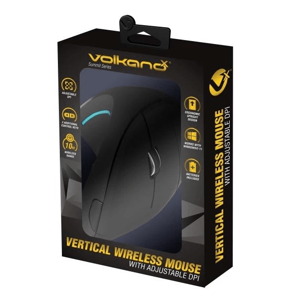 VolkanoX Summit Series Vertical Wireless Mouse VK-20130-BK