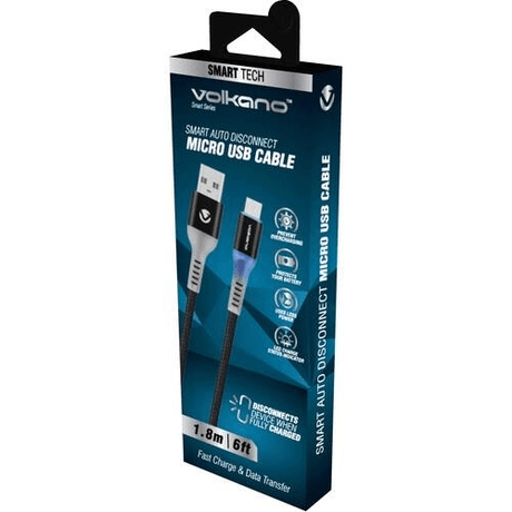 Volkano Smart Series Micro USB Auto Disconnect Cable 1.8m VK-20131-BK