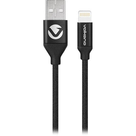 Volkano Weave Series Type-A to MFI Lightning Fabric Braided Cable 3m Black VK-20147-BK