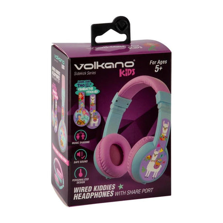 Volkano Sidekick Series Wired Headphones Lavender Light Blue VK-2015-LVLB