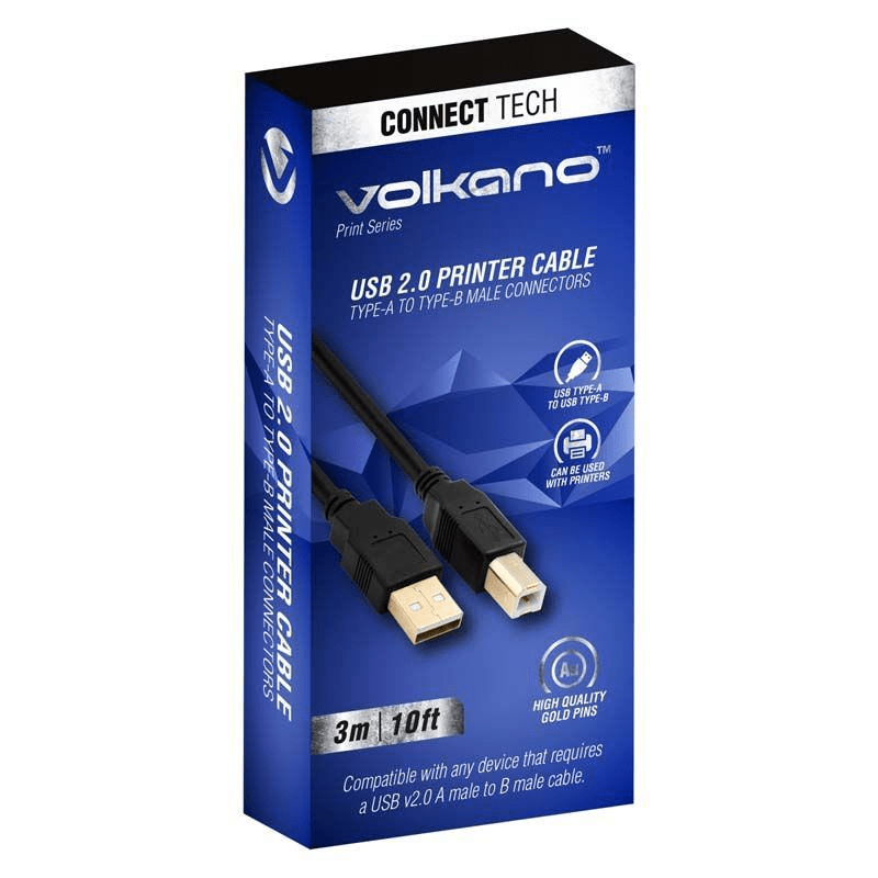 Volkano Print Series Type-A to Type-B Printer Cable 3m VK-20161-BK